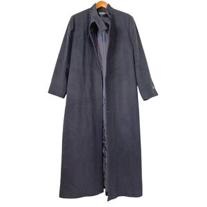 NEW Harve Benard Black 100% Wool Long Trench Coat Lined Size 16 Heavyweight